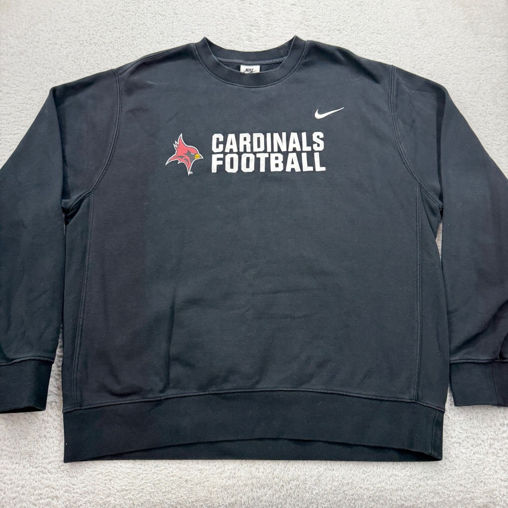 Nike Cardinals Football Mens Large Black Crewneck Sweatshirt NFL Graphic Fleece